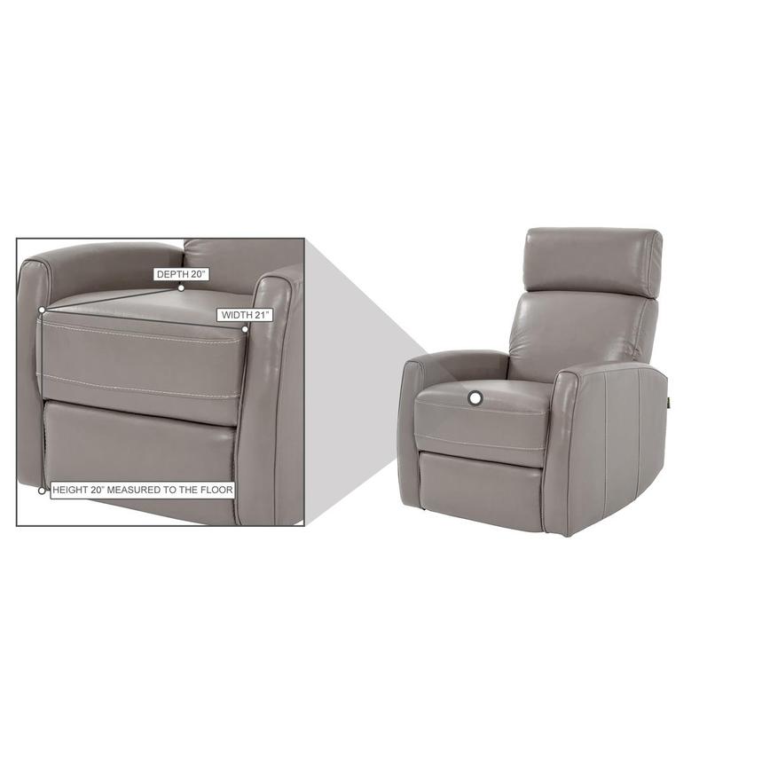 Lucca Gray Leather Power Swivel Glider Recliner alternate image, 9 of 9 images.