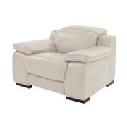 Gian Marco Light Gray Leather Power Recliner  main image, 1 of 10 images.
