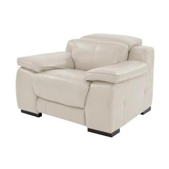 Gian Marco Light Gray Leather Power Recliner