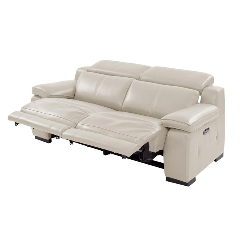 Gian Marco Light Gray Leather Power Reclining Loveseat  alternate image, 2 of 9 images.