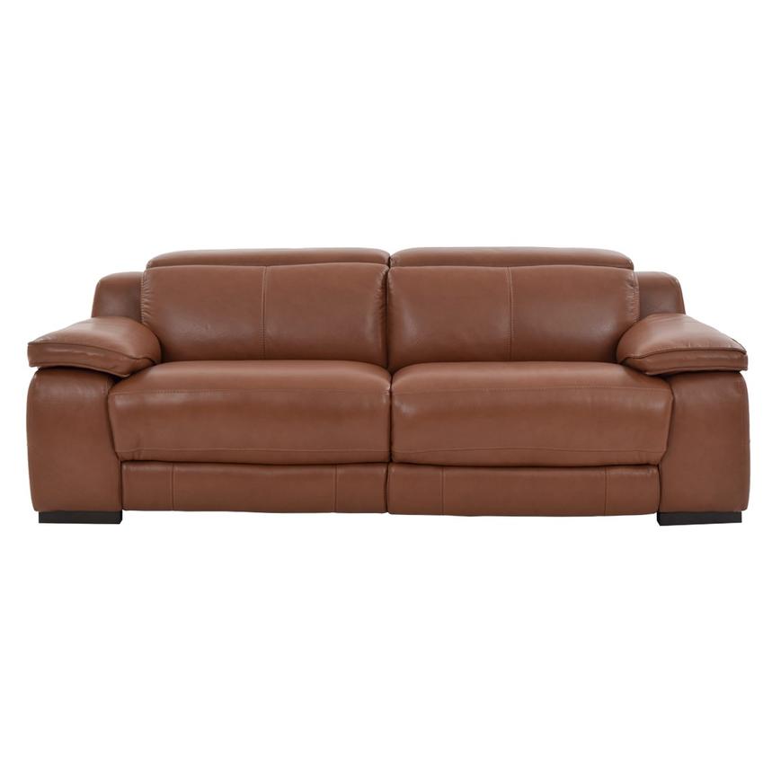 Gian Marco Tan Leather Power Reclining Sofa  main image, 1 of 9 images.