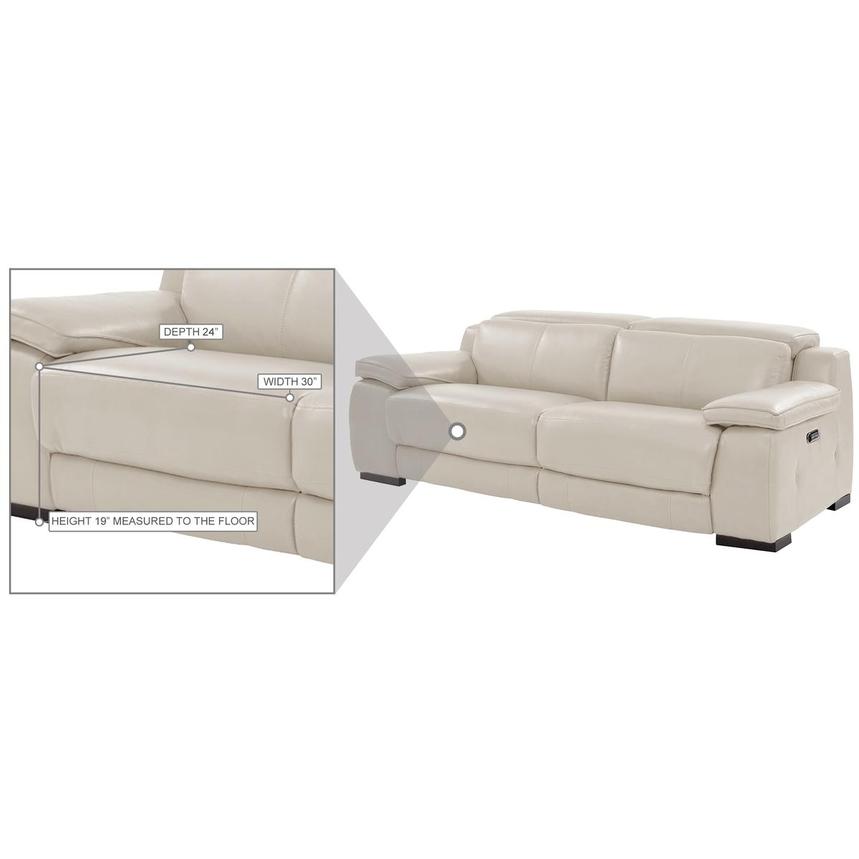 Gian Marco Light Gray Leather Power Reclining Sofa alternate image, 9 of 9 images.