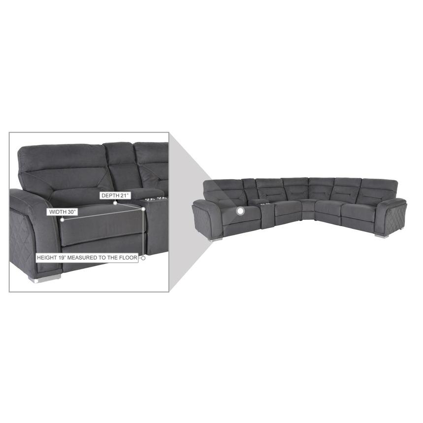 Kim Gray Power Reclining Sectional with 6PCS/3PWR  alternate image, 7 of 7 images.