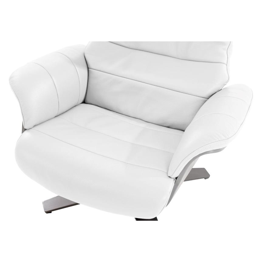 Enzo Pure White Leather Swivel Chair  alternate image, 8 of 11 images.
