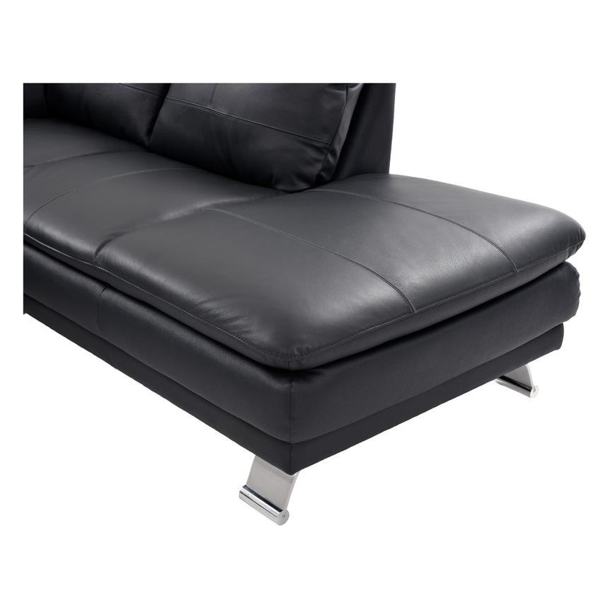 Rio Dark Gray Leather Corner Sofa w/Right Chaise El Dorado Furniture