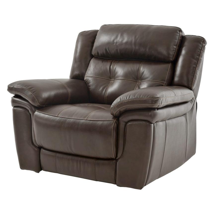Stallion Brown Leather Power Recliner  main image, 1 of 10 images.