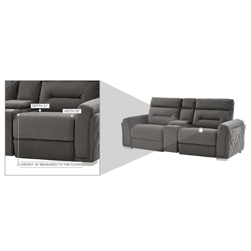 Kim Gray Power Reclining Sofa w/Console  alternate image, 13 of 14 images.