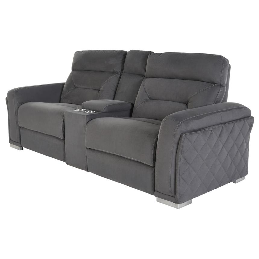 Kim Gray Power Reclining Sofa w/Console  main image, 1 of 7 images.