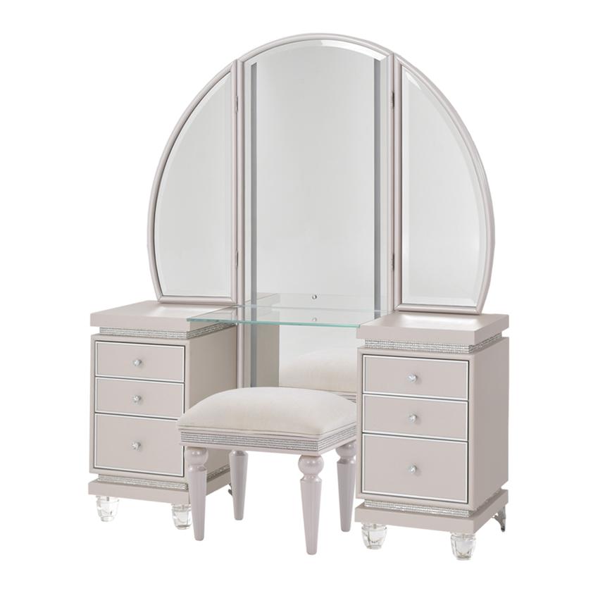 Glimmering Heights Vanity w/Bench El Dorado Furniture