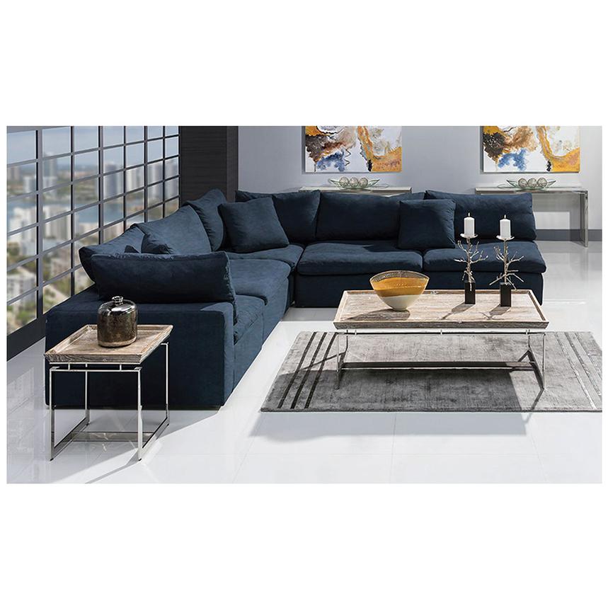 Nube Blue Corner Sofa with 5PCS/3 Armless Chairs  alternate image, 2 of 10 images.