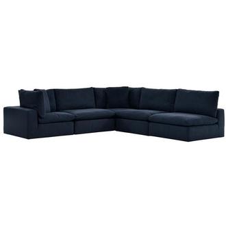 Nube Blue Corner Sofa with 5PCS/3 Armless Chairs