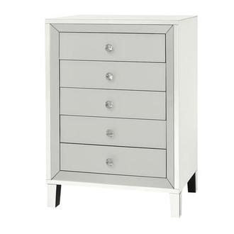 Accent Furniture Mirrored El Dorado Amia White Mirrored Cabinet