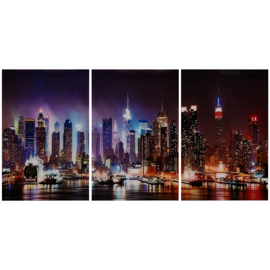 Skyline Set of 3 Acrylic Wall Art  main image, 1 of 4 images.