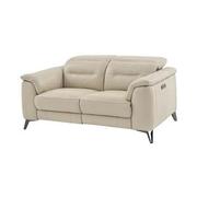 Anabel Cream Leather Power Reclining Loveseat  main image, 1 of 15 images.