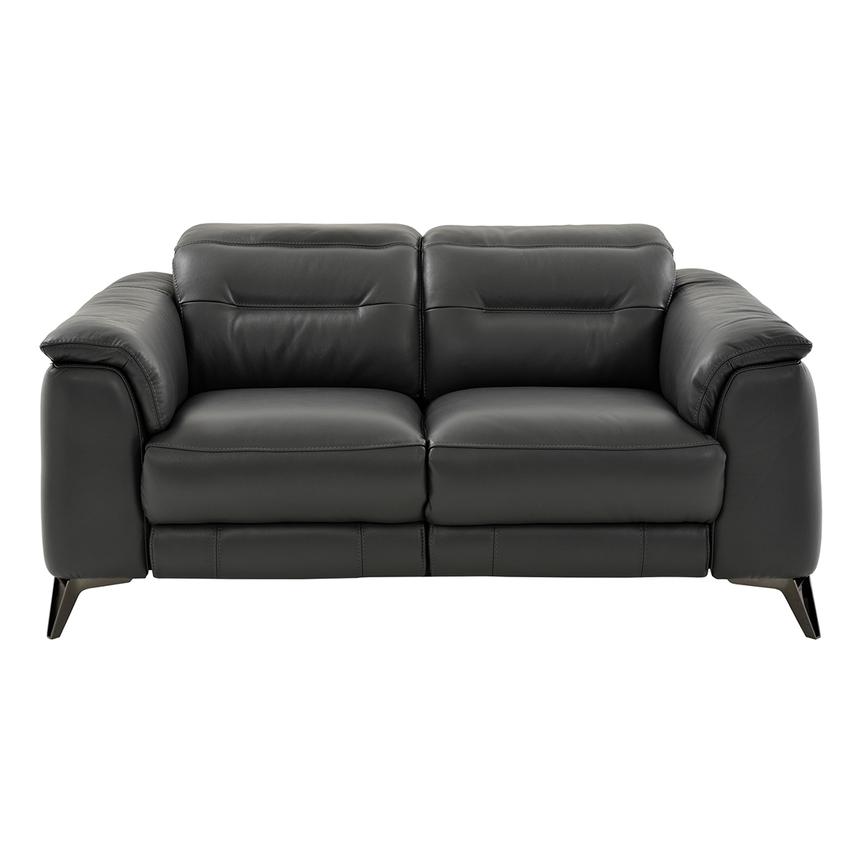 Anabel Gray Leather Power Reclining Loveseat  alternate image, 4 of 12 images.