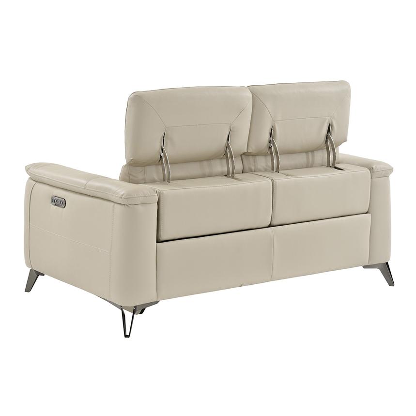 Anabel Cream Leather Power Reclining Loveseat