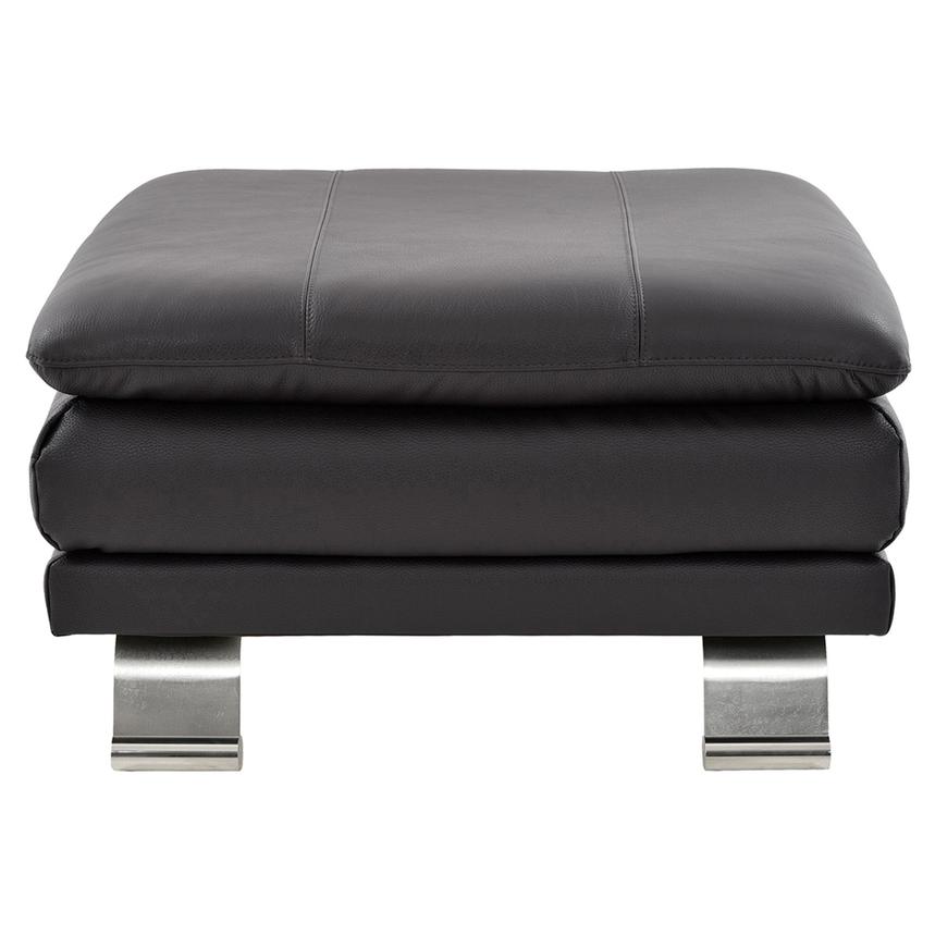 Rio Dark Gray Leather Ottoman  main image, 1 of 5 images.