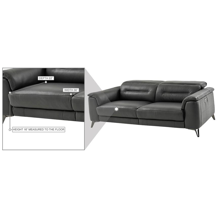 Anabel Gray Leather Power Reclining Sofa  alternate image, 12 of 13 images.