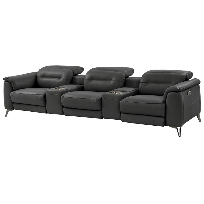 Anabel Gray Home Theater Leather Seating with 5PCS/2PWR  main image, 1 of 11 images.
