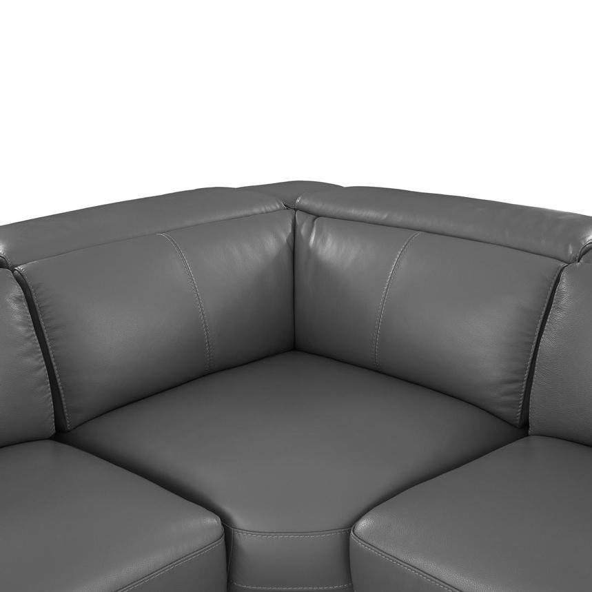 Charlie Gray Leather Power Reclining Sectional with 5PCS/3PWR  alternate image, 7 of 13 images.