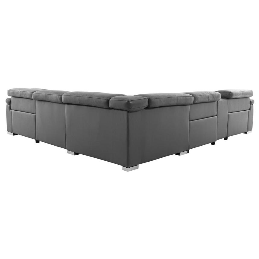 Charlie Gray Leather Power Reclining Sectional with 6PCS/3PWR alternate image, 5 of 14 images.