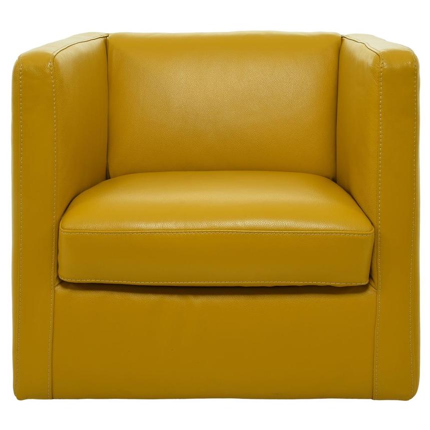 Cute Yellow Leather Accent Chair  alternate image, 5 of 9 images.