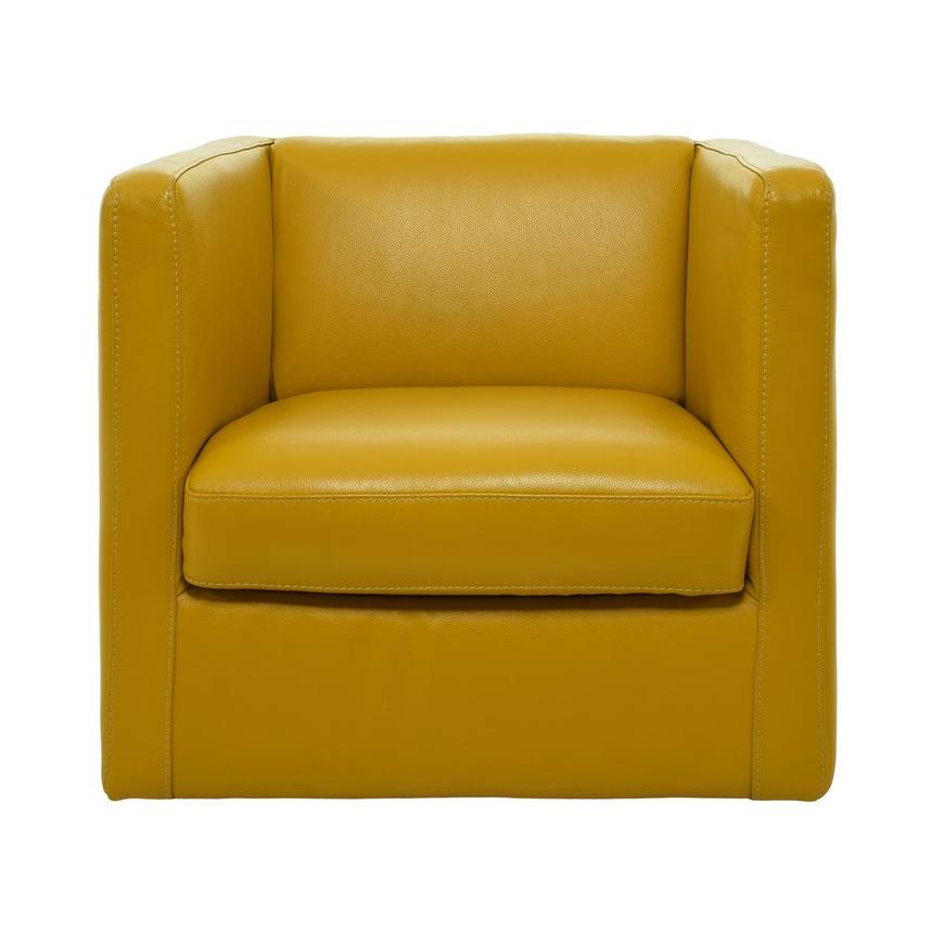 Cute Yellow Leather Swivel Chair | El Dorado Furniture