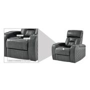 Gio Gray Leather Power Recliner  alternate image, 13 of 14 images.