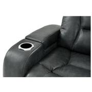 Gio Gray Leather Power Reclining Sofa w/Console  alternate image, 7 of 15 images.