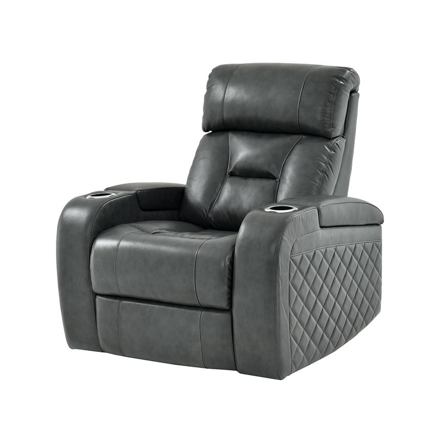 Gio Gray Leather Power Recliner El Dorado Furniture