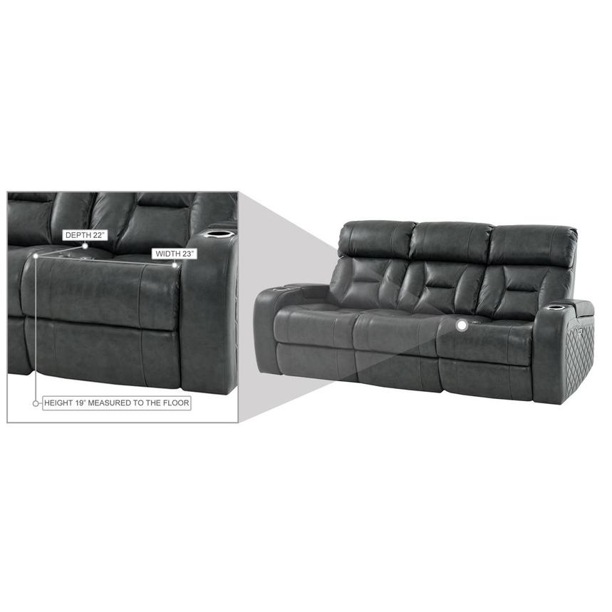 Gio Gray Leather Power Reclining Sofa