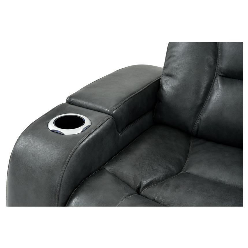Gio Gray Leather Power Reclining Sofa w/Console alternate image, 7 of 15 images.