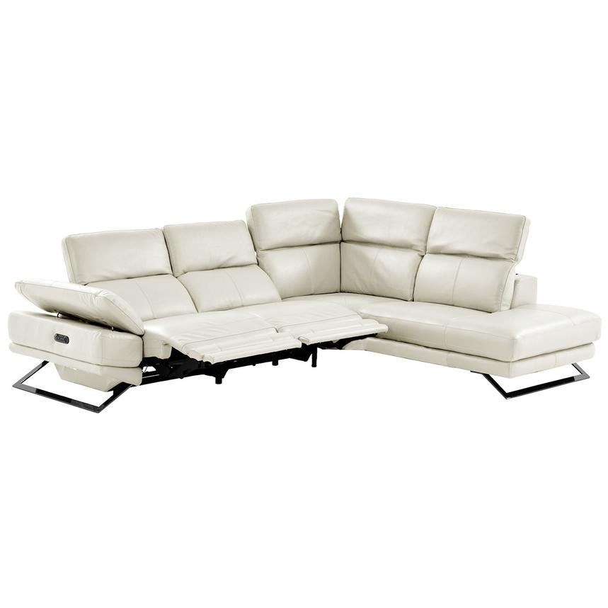 Toronto White Leather Power Reclining Sofa w/Right Chaise  alternate image, 2 of 11 images.