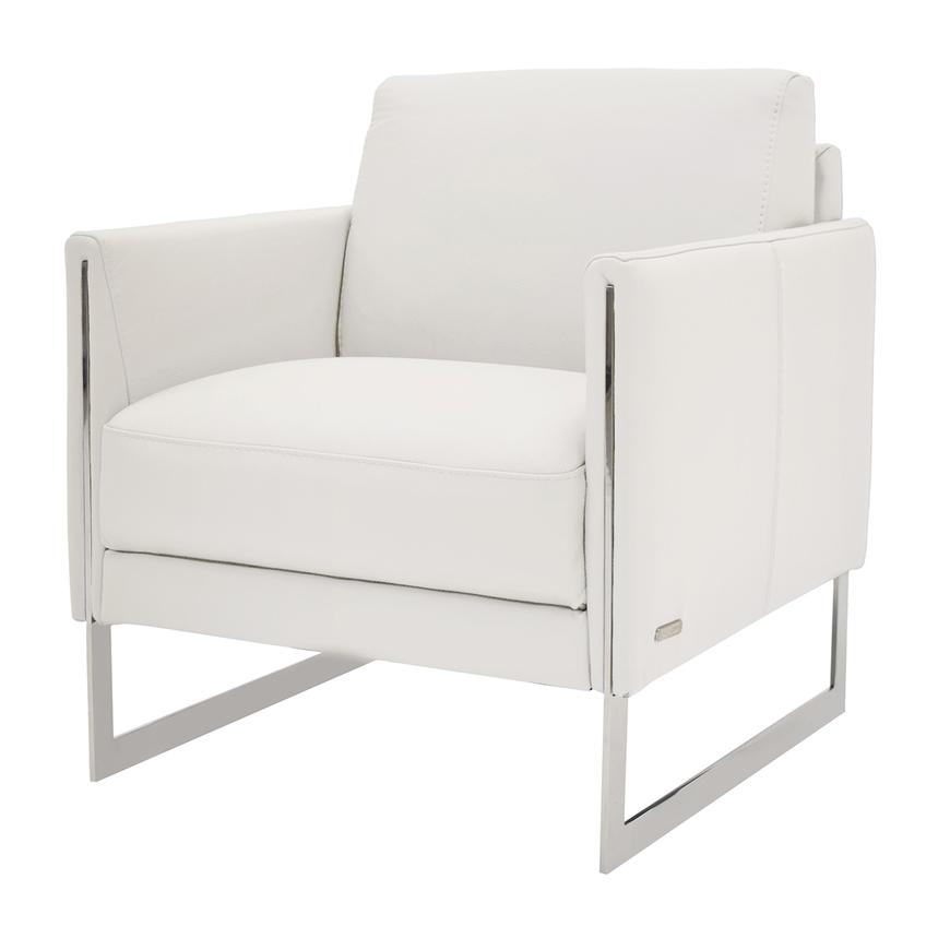 Coco White Leather Accent Chair  main image, 1 of 5 images.