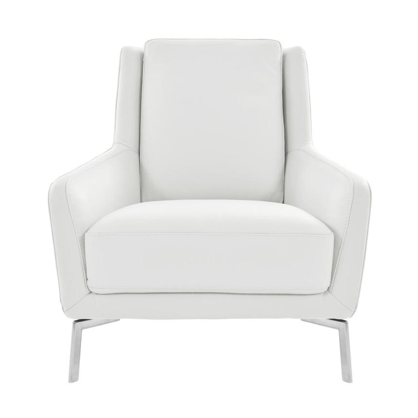 Puella White Leather Accent Chair  main image, 1 of 6 images.