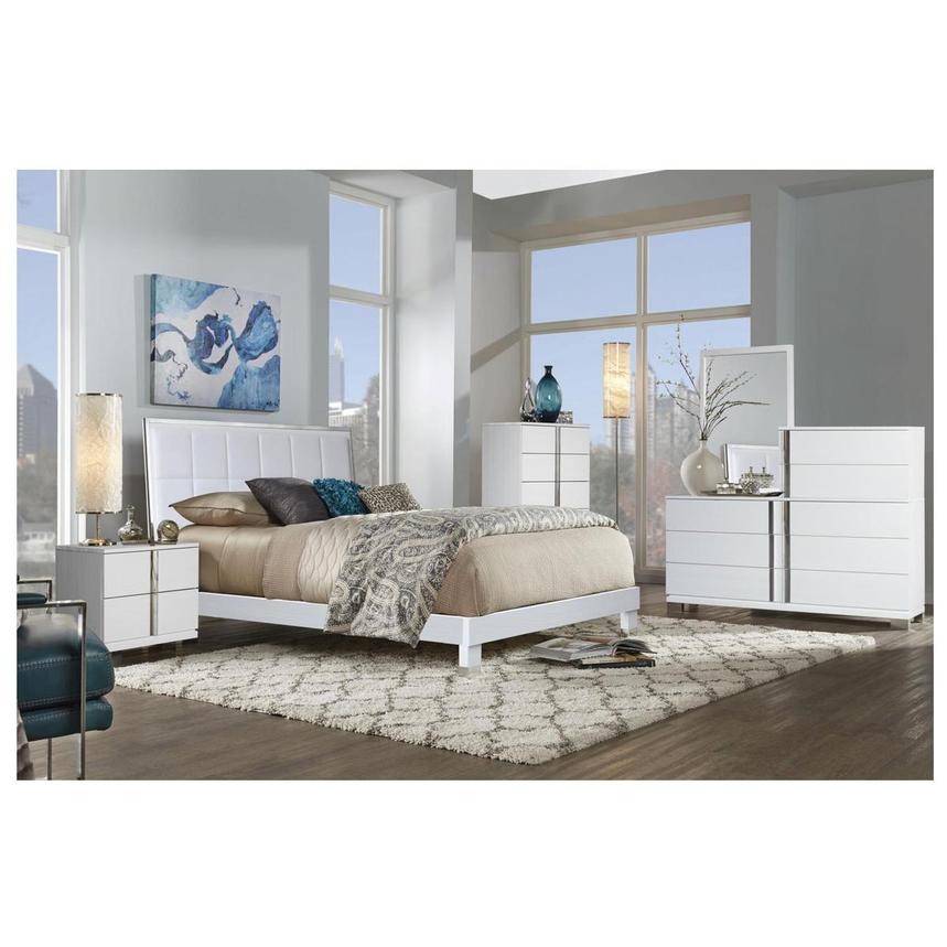 Venezia White Queen Platform Bed  alternate image, 2 of 5 images.