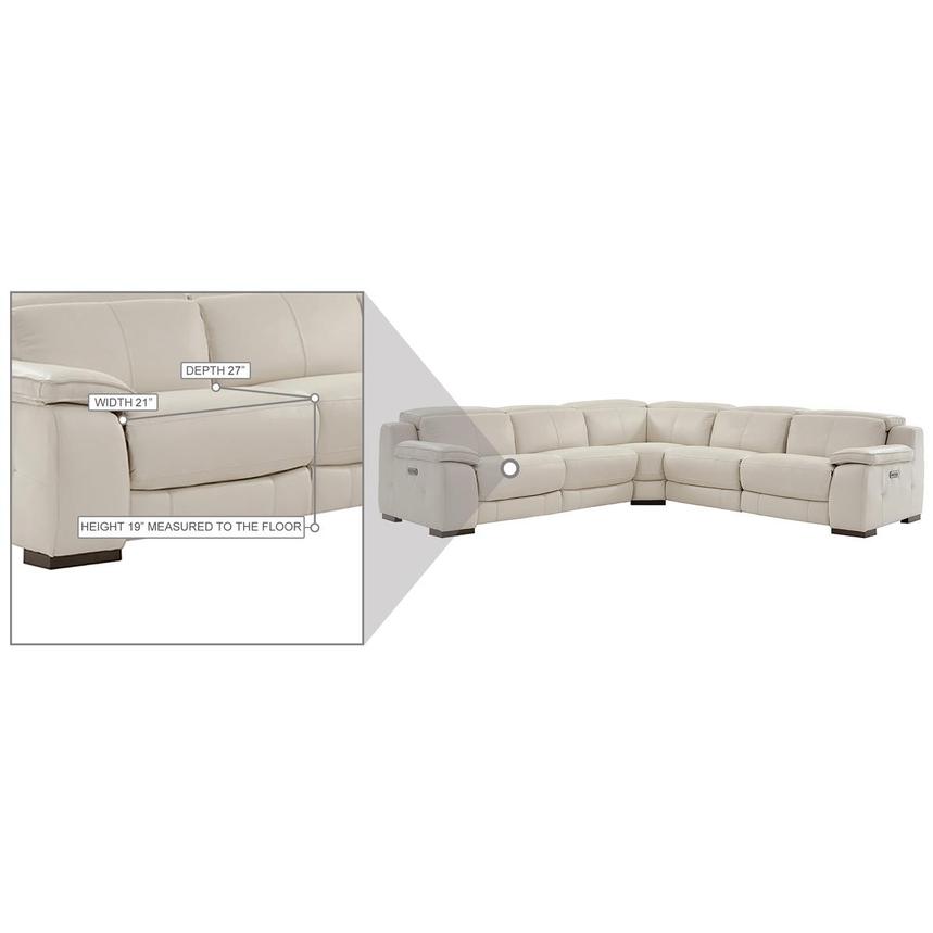 Gian Marco Light Gray Leather Power Reclining Sectional with 5PCS/2PWR  alternate image, 6 of 6 images.