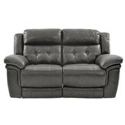 Stallion Gray Leather Power Reclining Loveseat  main image, 1 of 10 images.