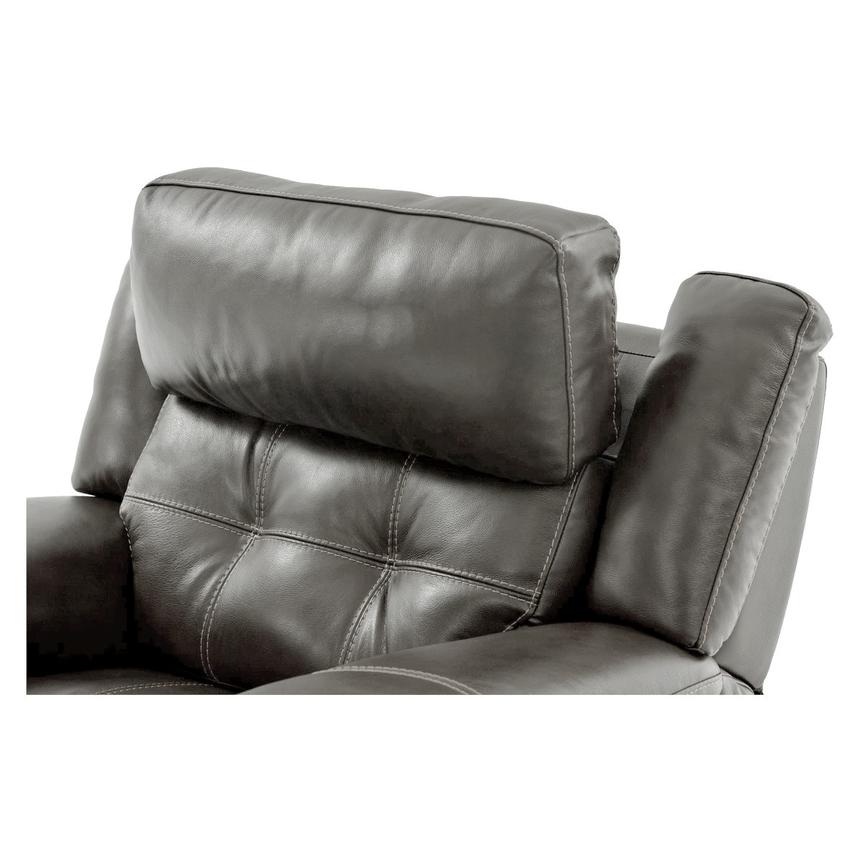 Stallion Gray Leather Power Recliner  alternate image, 6 of 9 images.
