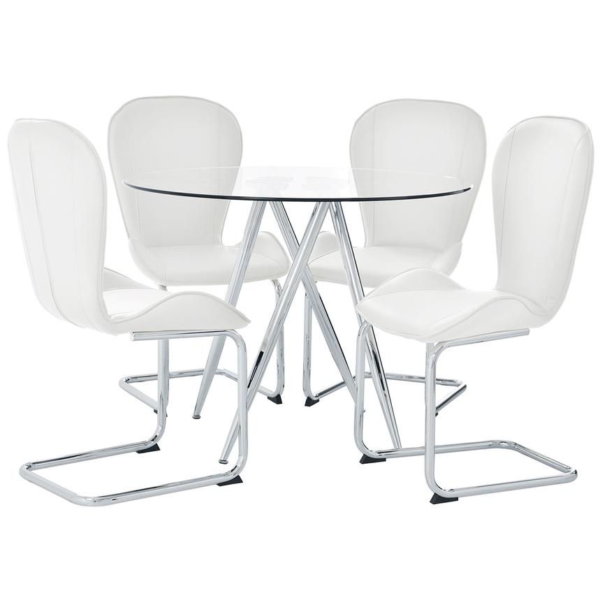 Latika White 5-Piece Dining Set  main image, 1 of 10 images.