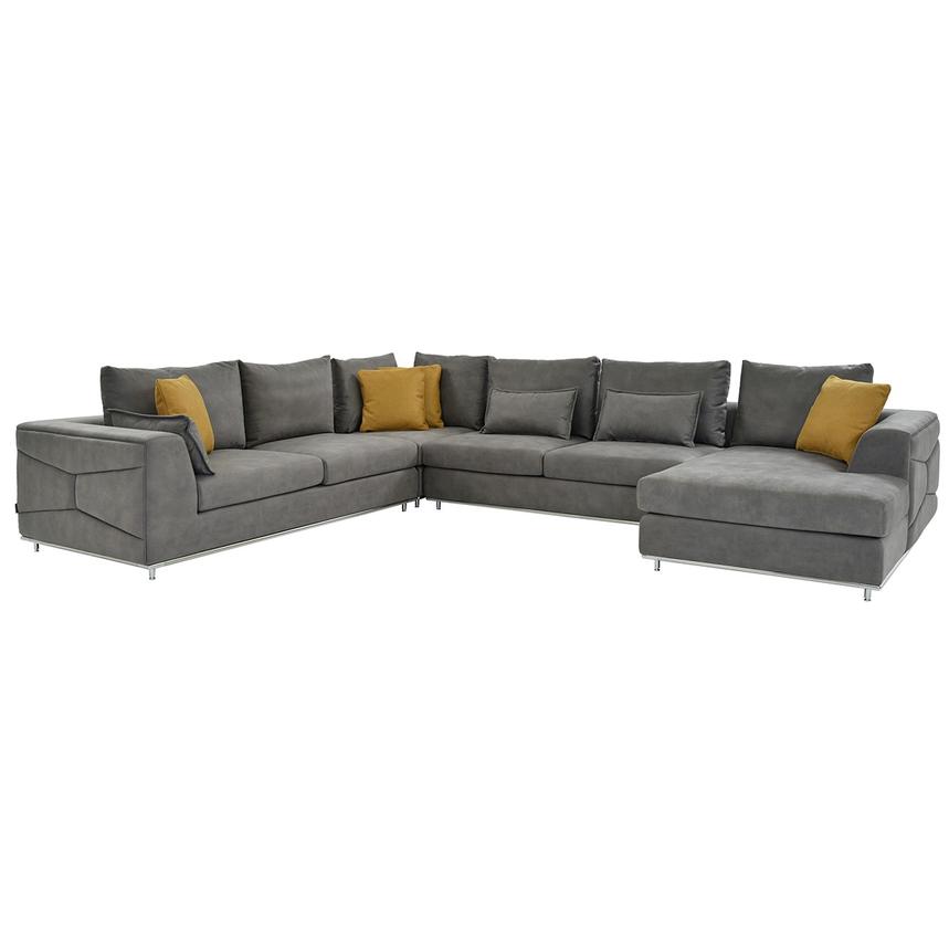 Grigio Gray 4PC Sectional Sofa w/Right Chaise  main image, 1 of 7 images.