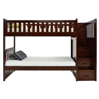 Balto Brown Twin Over Twin Bunk Bed w/Storage