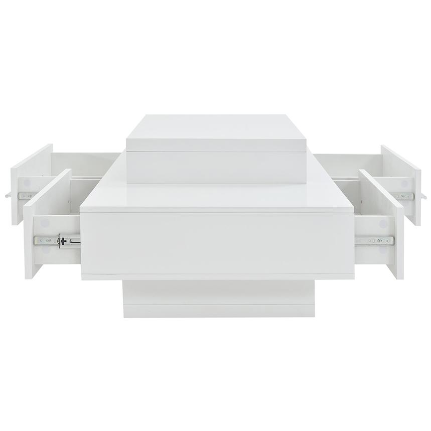 Avanti White Coffee Table w/Casters  alternate image, 4 of 6 images.