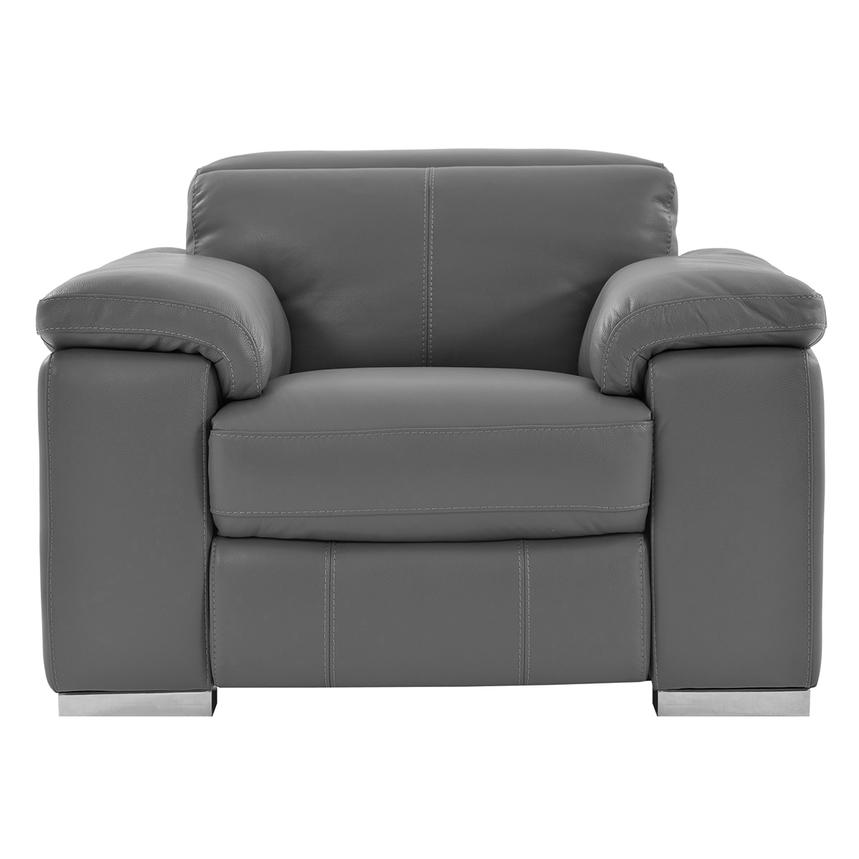 Charlie Gray Leather Power Recliner  main image, 1 of 10 images.
