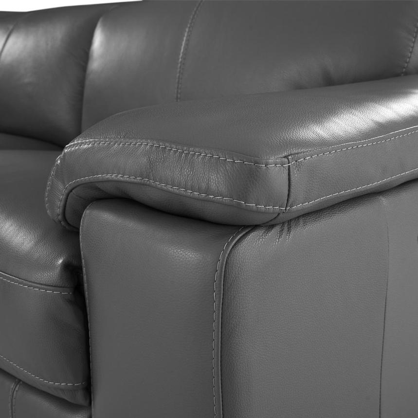 Charlie Gray Leather Power Recliner  alternate image, 6 of 10 images.