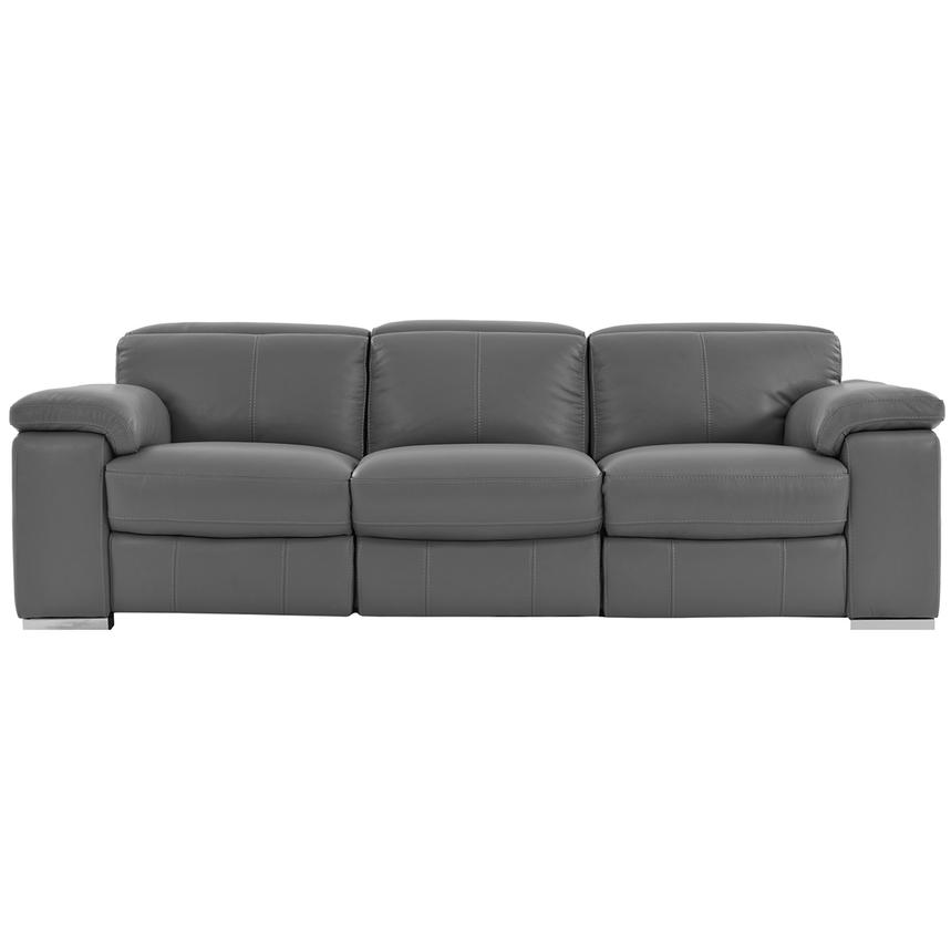 Charlie Gray Leather Power Reclining Sofa  main image, 1 of 11 images.
