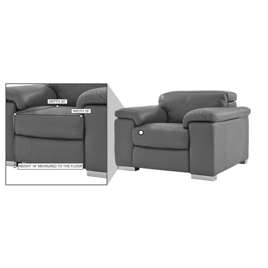 Charlie Gray Leather Power Recliner alternate image, 10 of 10 images.