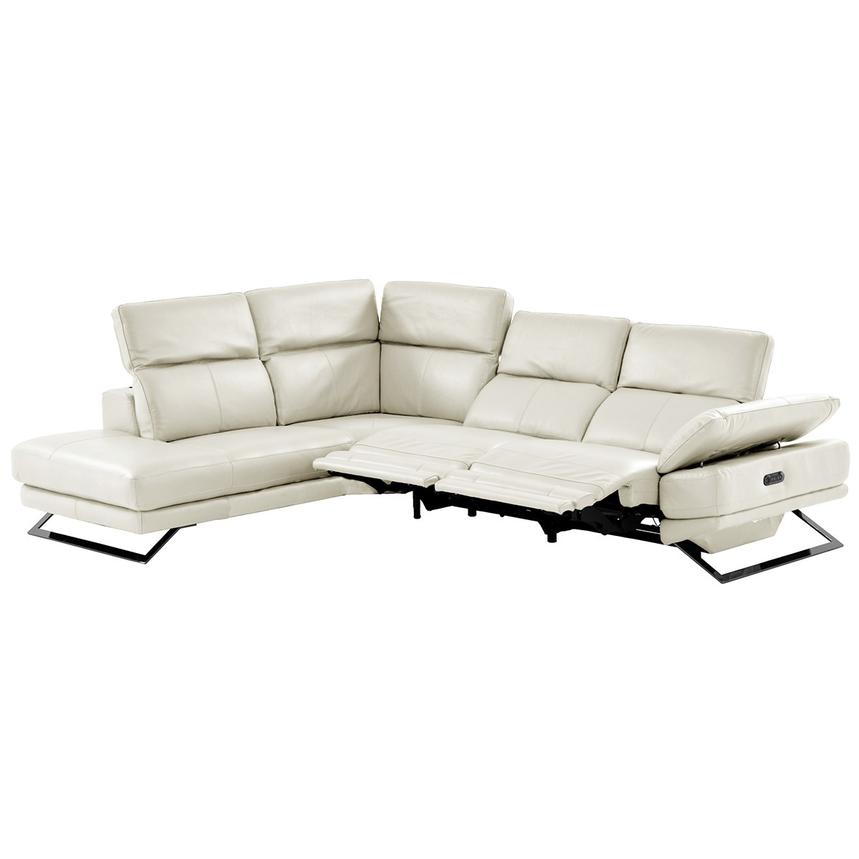 Toronto White Leather Power Reclining Sofa w/Left Chaise alternate image, 2 of 11 images.