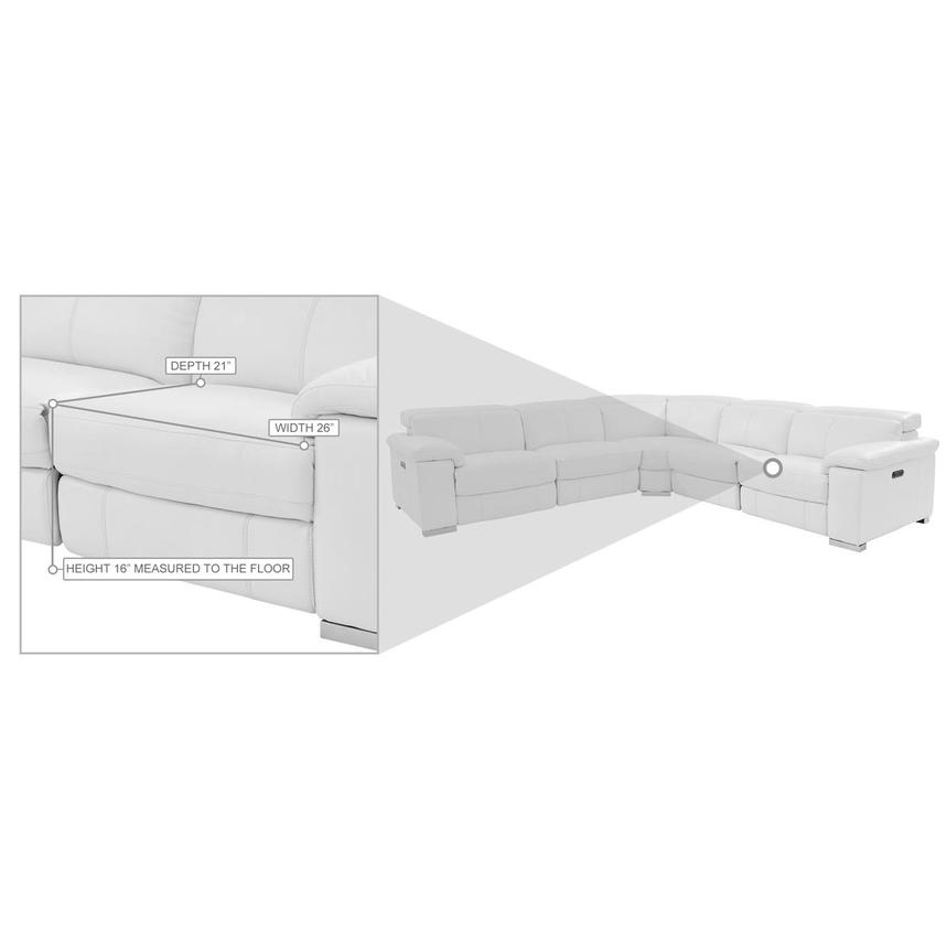 Charlie White Leather Power Reclining Sectional with 5PCS/3PWR  alternate image, 10 of 11 images.