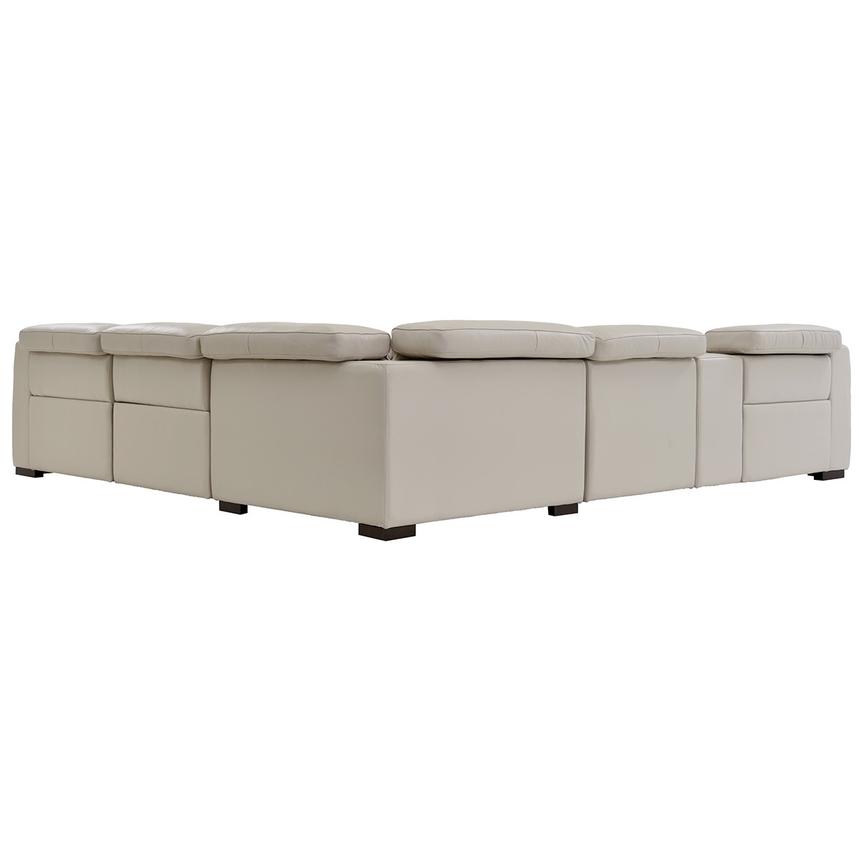 Gian Marco Light Gray Leather Power Reclining Sectional with 6PCS/3PWR  alternate image, 5 of 9 images.